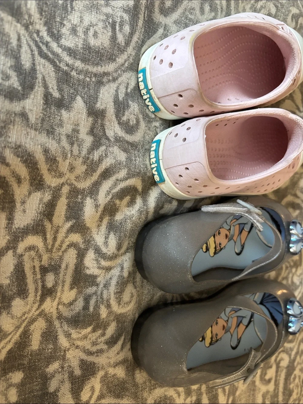 Native Kids Pink Slip-On Sandals and Mini Melissa Cinderella Flats